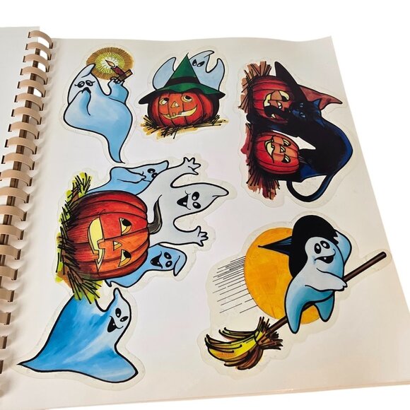 Vintage Halloween Window Clings Book Vinyl Stickers Glow in the Dark Christmas - Picture 10 of 16
